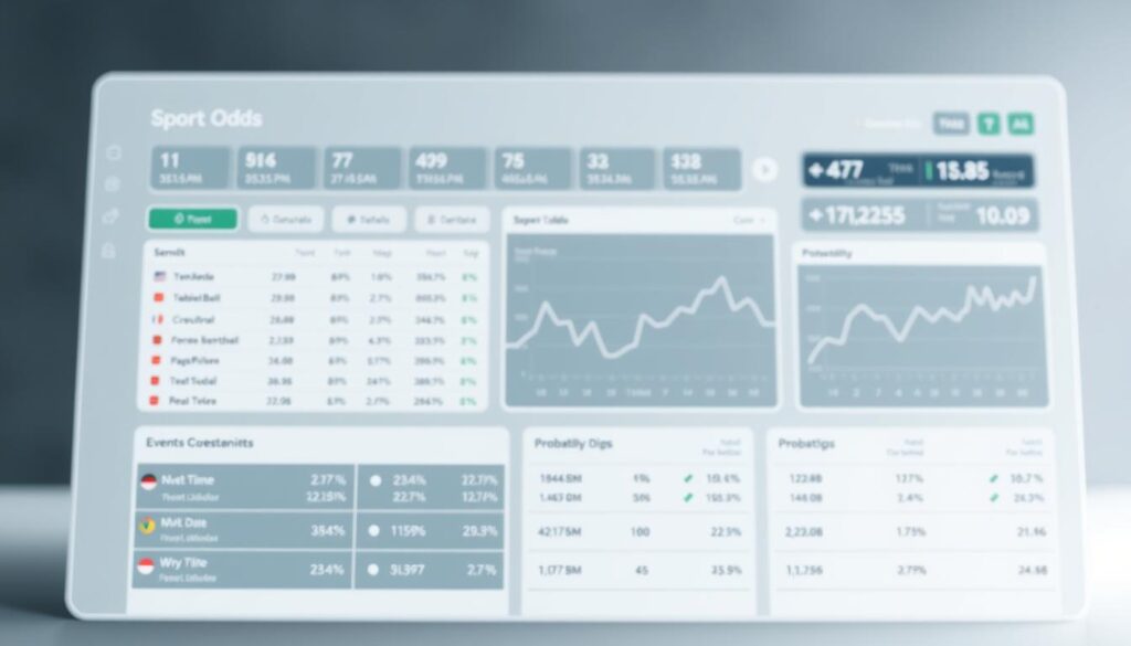 A sleek, modern dashboard displaying comprehensive sports betting odds and metrics. In the foreground, a clean grid layout showcases key statistics and probability percentages for a range of popular sporting events. The middle ground features dynamic visualizations, such as line graphs and charts, conveying real-time data trends. The background is a minimalist, monochromatic design with subtle textures, creating a professional, technology-driven atmosphere. Crisp lighting and a shallow depth of field draw the viewer's attention to the essential information, empowering informed sports betting decisions. A sleek, modern dashboard displaying comprehensive sports betting odds and metrics. In the foreground, a clean grid layout showcases key statistics and probability percentages for a range of popular sporting events. The middle ground features dynamic visualizations, such as line graphs and charts, conveying real-time data trends. The background is a minimalist, monochromatic design with subtle textures, creating a professional, technology-driven atmosphere. Crisp lighting and a shallow depth of field draw the viewer's attention to the essential information, empowering informed sports betting decisions.