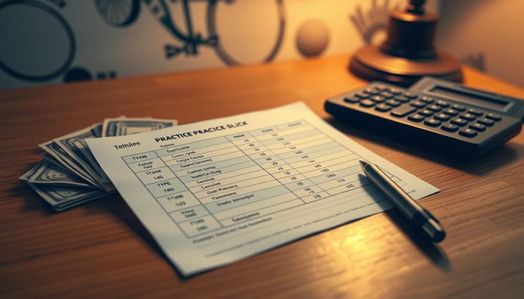 A neatly organized paper betting slip sits on a wooden desk, surrounded by a few crisp dollar bills, a pen, and a calculator. The lighting is soft and warm, creating a focused and contemplative atmosphere. The slip showcases various bet types and odds, inviting the viewer to imagine the thoughtful process of building a practice wager. In the background, a subtle tennis-themed wallpaper or artwork provides a subtle visual cue, connecting this financial planning exercise to the broader context of the sport. The overall composition conveys a sense of beginner-friendly guidance, encouraging the viewer to engage thoughtfully with the fundamentals of sports betting.
