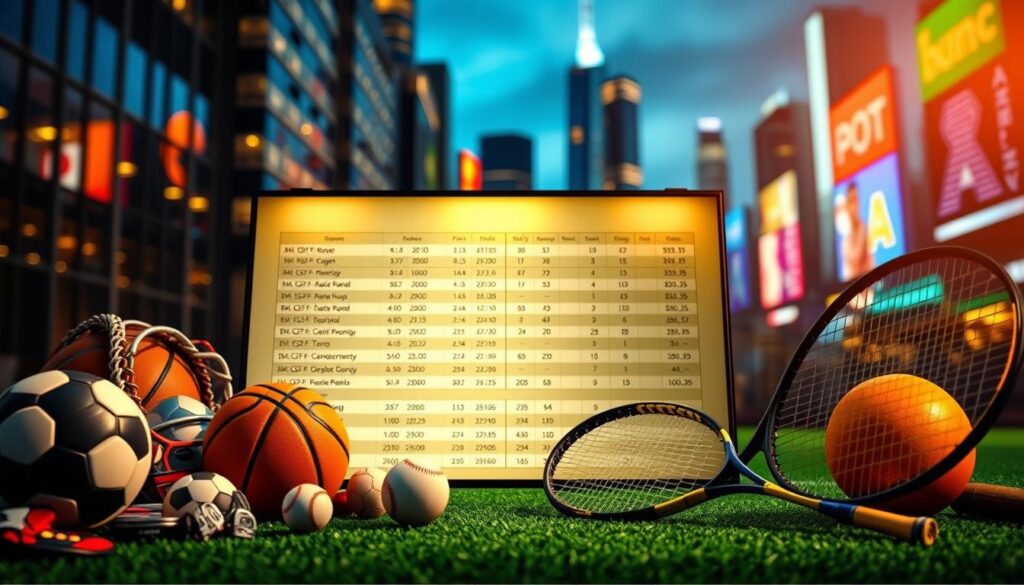 A vibrant and dynamic scene showcasing the key differences in sports betting. In the foreground, various sports equipment and paraphernalia are arranged, including a football, basketball, baseball, and tennis racket, each representing a distinct betting market. The middle ground features a sleek, minimalist betting board with odds and statistics for each sport, illuminated by warm, directional lighting. In the background, a blurred cityscape with towering skyscrapers and neon signs creates a sense of urban energy and excitement. The overall composition conveys the multi-faceted nature of sports betting, highlighting the unique nuances and opportunities presented by different athletic disciplines. A vibrant and dynamic scene showcasing the key differences in sports betting. In the foreground, various sports equipment and paraphernalia are arranged, including a football, basketball, baseball, and tennis racket, each representing a distinct betting market. The middle ground features a sleek, minimalist betting board with odds and statistics for each sport, illuminated by warm, directional lighting. In the background, a blurred cityscape with towering skyscrapers and neon signs creates a sense of urban energy and excitement. The overall composition conveys the multi-faceted nature of sports betting, highlighting the unique nuances and opportunities presented by different athletic disciplines.