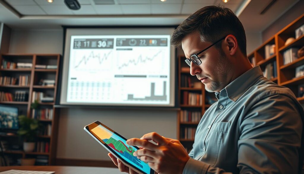 A detailed analysis scene depicting betting patterns in sports. In the foreground, a professional analyst, dressed in business attire, studies a digital tablet displaying colorful graphs and data points. The middle ground features a large projection screen displaying complex betting trend diagrams and historical statistics, illuminated by soft ambient lighting for clarity. The background shows a modern office environment with bookshelves filled with sports reference materials and a window showcasing a city skyline, adding depth to the scene. Warm, focused lighting enhances the analytical atmosphere, while a low-angle perspective gives importance to the analyst's concentration. The mood is serious and insightful, emphasizing the importance of understanding betting trends to avoid common pitfalls. A detailed analysis scene depicting betting patterns in sports. In the foreground, a professional analyst, dressed in business attire, studies a digital tablet displaying colorful graphs and data points. The middle ground features a large projection screen displaying complex betting trend diagrams and historical statistics, illuminated by soft ambient lighting for clarity. The background shows a modern office environment with bookshelves filled with sports reference materials and a window showcasing a city skyline, adding depth to the scene. Warm, focused lighting enhances the analytical atmosphere, while a low-angle perspective gives importance to the analyst's concentration. The mood is serious and insightful, emphasizing the importance of understanding betting trends to avoid common pitfalls.