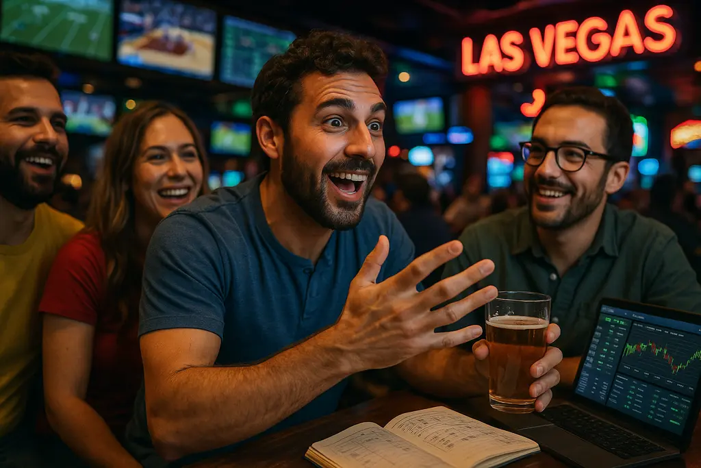 August Sports Events crowds near a Las Vegas sportsbook board