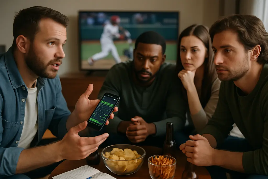 Hard Rock Bet MLB pricing screen with baseball odds reviewed on a phone