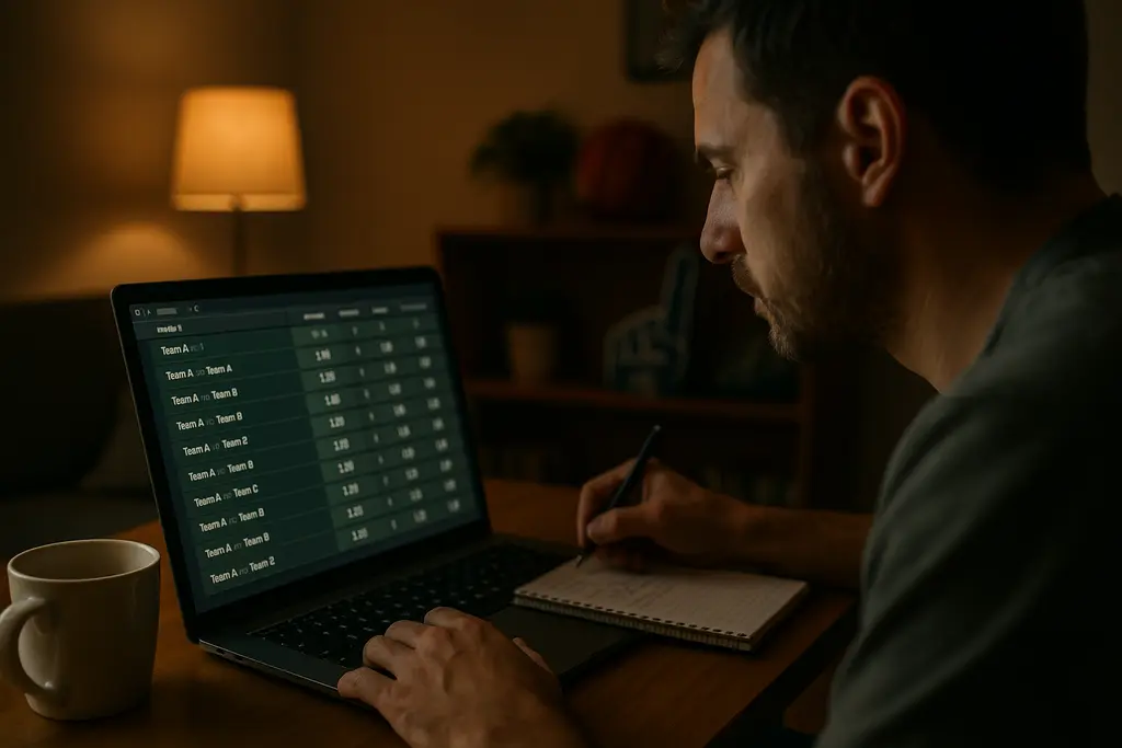 Offshore Sportsbooks comparison on a laptop beside a phone and notes
