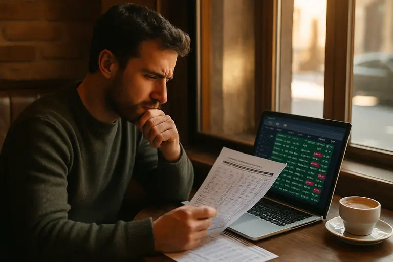 Person comparing sportsbook terms and market prices on two devices