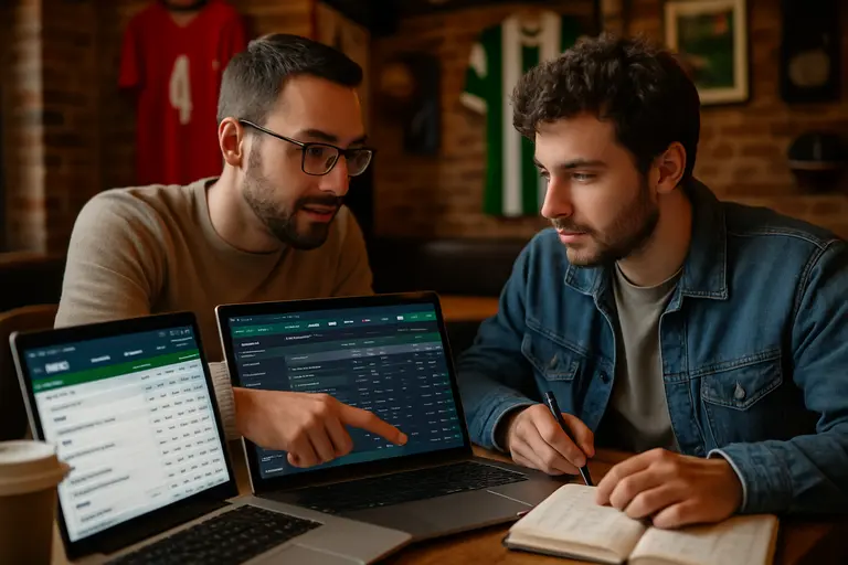 Customer reading sportsbook rules while checking odds on a mobile phone
