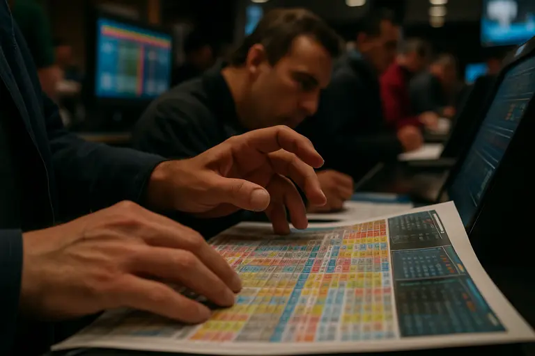 Person comparing football betting markets on a laptop at a desk