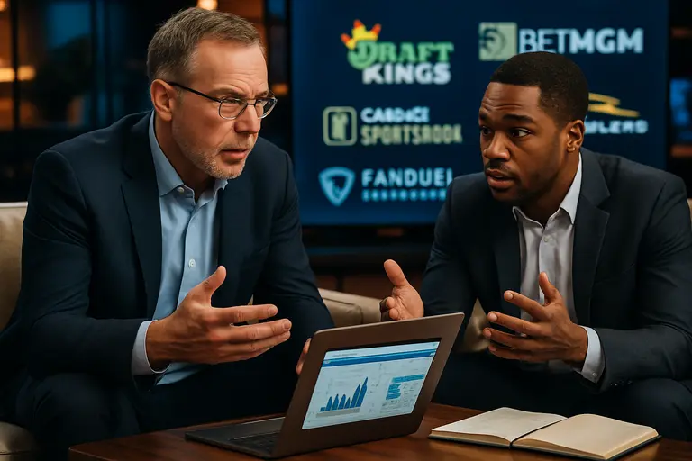 Person comparing sportsbook prices on a tablet with notes nearby