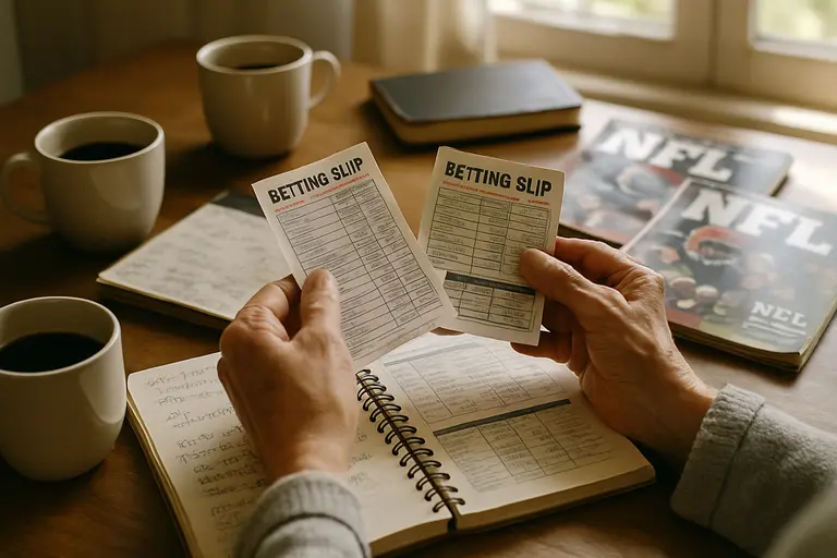 Person reviewing account limits and football odds before a game